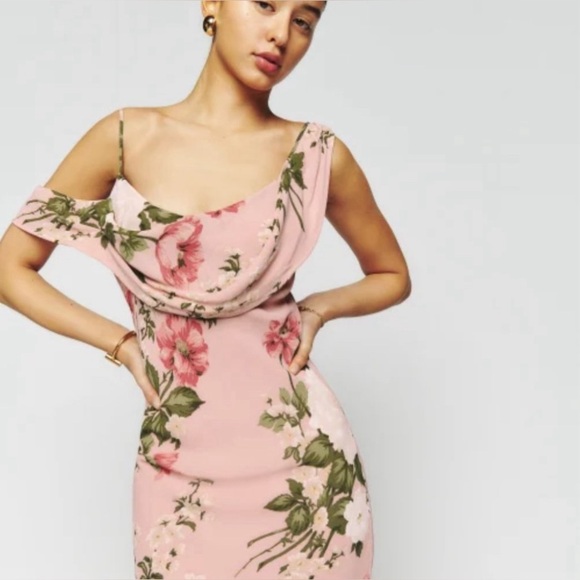 Reformation Reya Dress in Rose Garden - Picture 2 of 5